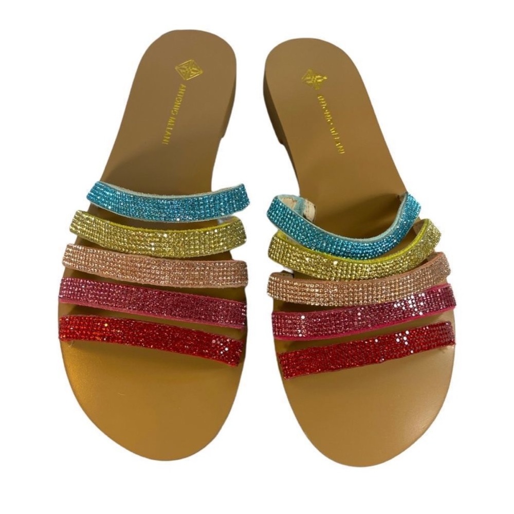 [ANTONIO MELANI] RAINBOW CRYSTAL SANDAL